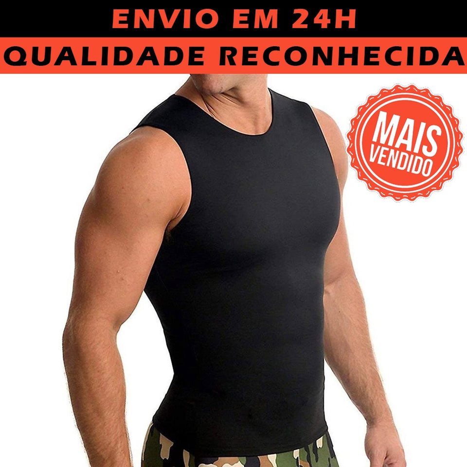 Camiseta de Compressão e Postura Slim Muscle (Masculina) - Frete Grátis
