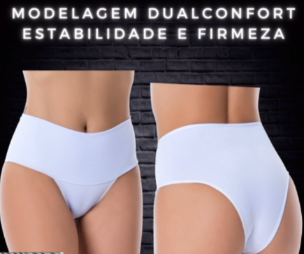 Kit Calcinha Cós Alto Duplo - 5 unidades (HOJE COM FRETE GRÁTIS)