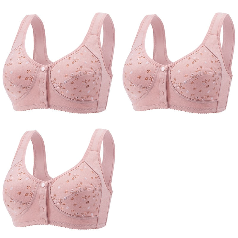 Kit 3 peças Sutiã Fechamento Frontal 100% Algodão (Promoção de Lançamento)