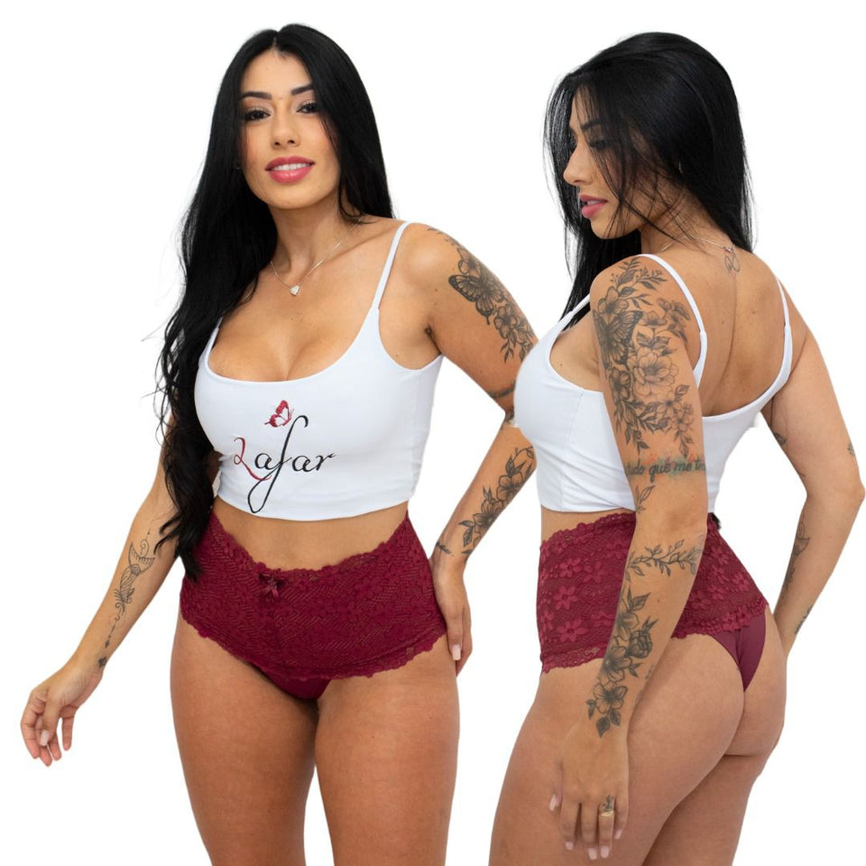 Kit 5 Calcinhas Cinta Modeladora Rendada FIO DUPLO  (PROMOÇÃO DE LANÇAMENTO - Frete Grátis)