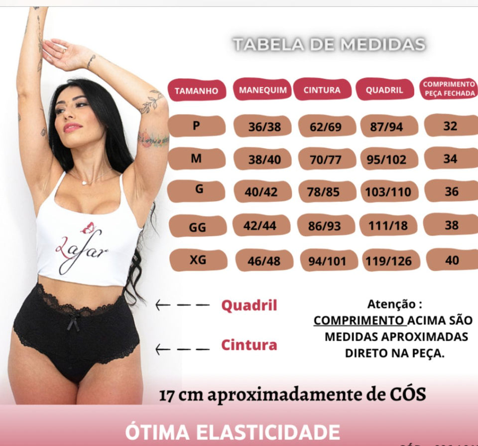 Kit 5 Calcinhas Cinta Modeladora Rendada FIO DUPLO  (PROMOÇÃO DE LANÇAMENTO - Frete Grátis)