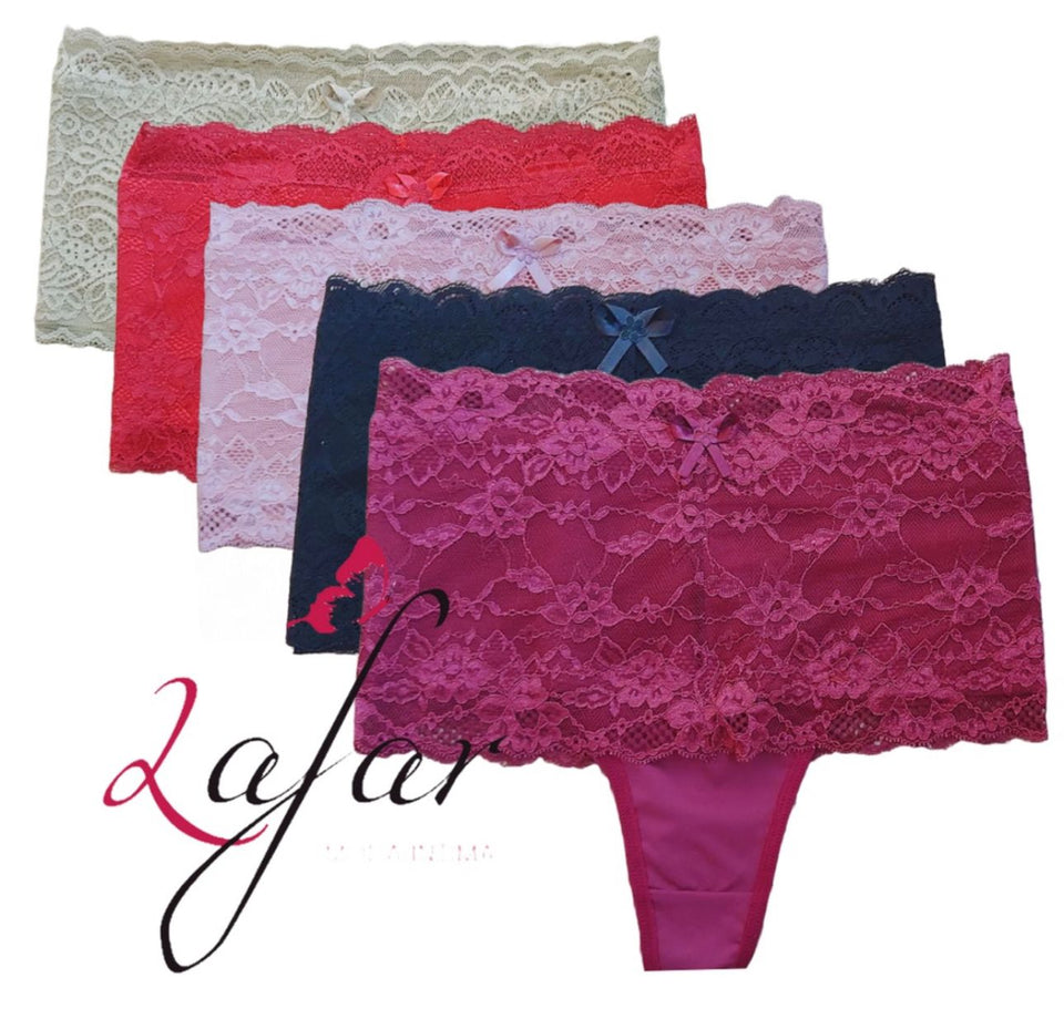 Kit 5 Calcinhas Cinta Modeladora Rendada FIO DUPLO  (PROMOÇÃO DE LANÇAMENTO - Frete Grátis)