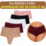 Kit Calcinha Cinta Modeladora Rendada - 5 unidades (Frete Grátis SÓ HOJE)