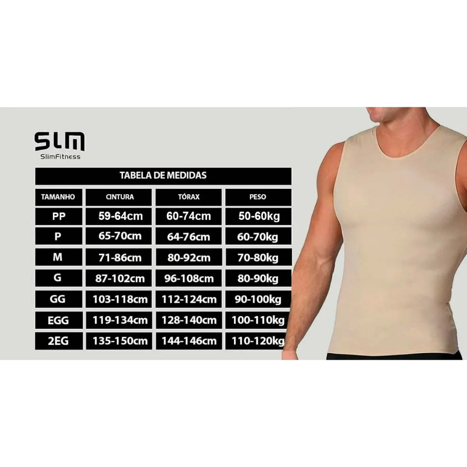 Camiseta de Compressão e Postura Slim Muscle (Masculina) - Frete Grátis
