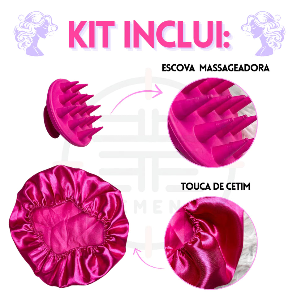 Kit Escovas Espelho Meu (Brinde: Touca de Cetim - Promoção Relâmpago)