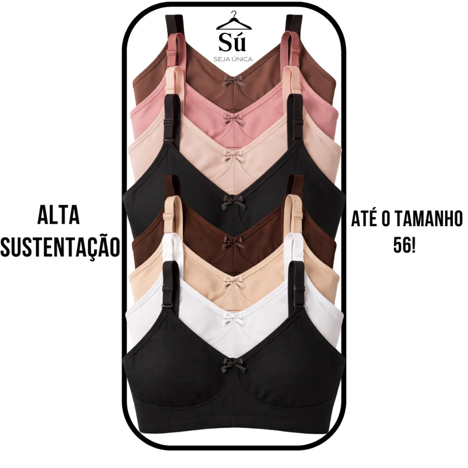 Kit com 2 ou 4 Sutiãs FlowUp: Reforçados de Alta Sustentação