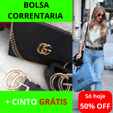 Bolsa de Ombro em Correntaria - COMPRANDO HOJE GANHE O CINTO DE BRINDE!