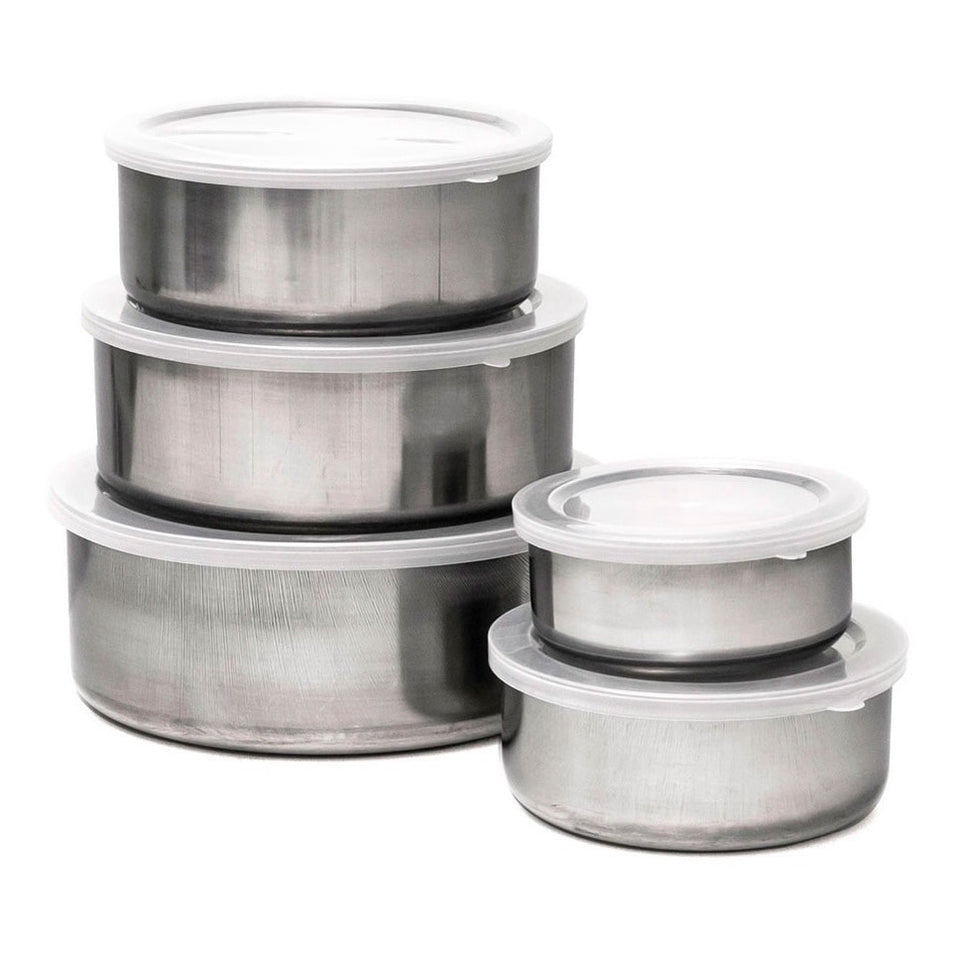 Kit Potes inox Bonox - 5 peças (PROMOÇÃO RELÂMPAGO)