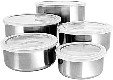 Kit Potes inox Bonox - 5 peças (PROMOÇÃO RELÂMPAGO)