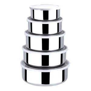 Kit Potes inox Bonox - 5 peças (PROMOÇÃO RELÂMPAGO)