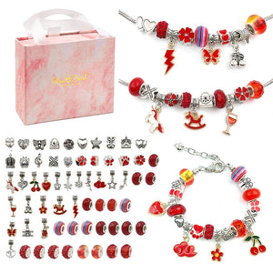 Pulseiras Princess e Berloques DIY em Prata - Kit 64 Peças (PROMOÇÃO RELÂMPAGO)