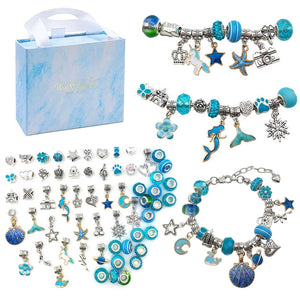 Pulseiras Princess e Berloques DIY em Prata - Kit 64 Peças (PROMOÇÃO RELÂMPAGO)