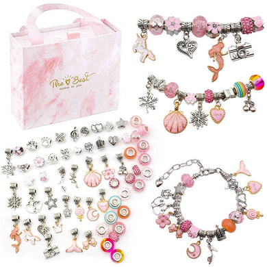 Pulseiras Princess e Berloques DIY em Prata - Kit 64 Peças (PROMOÇÃO RELÂMPAGO)