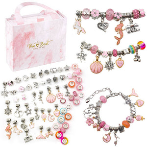 Pulseiras Princess e Berloques DIY em Prata - Kit 64 Peças (PROMOÇÃO RELÂMPAGO)